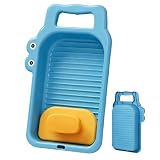 Mini Washing Board - Portable Manual Hand-held Crocodile, Kids Training Hand Wash Board with Non-Slip Grip, Compact Laundry Scrubber, Ergonomic Travel Scrub, Deep Cleaning Design for Home School