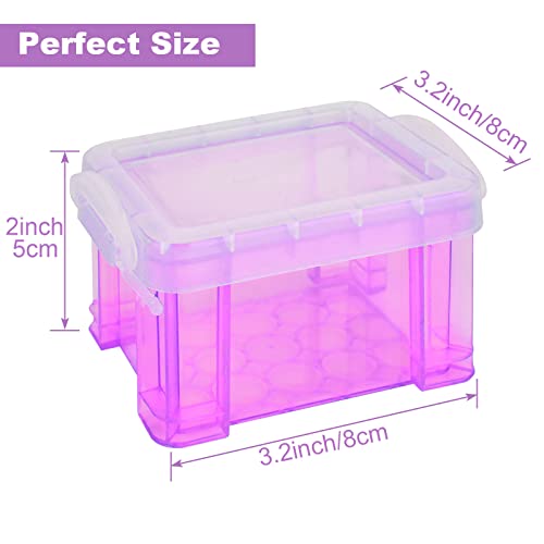 Image of CertBuy 24 Pack Small Plastic Storage Box 3 x 2.5 x 2 Inches Stackable Small Craft Boxes with Lids Mini Storage Box for Beads Crafts Jewelry Small Crafts Items Accessories (8 Colors)