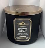 Bath and Body Works, White Barn 3-Wick Candle White Bard Oils - 14.5 oz - 2021 Core Scents! (Mahogany Teakwood Intense)