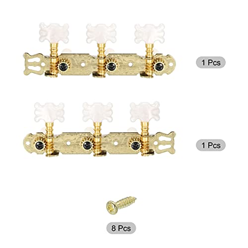 PATIKIL Classical Guitar String Tuners Keys Machine Heads Tuning Pegs 3 Left 3 Right, White Buttons, 1 Set - Image 3