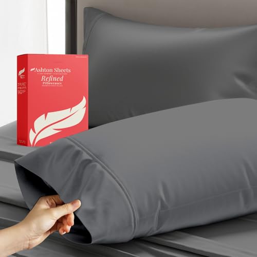 Ashton Sheets 100% Egyptian Cotton King Pillow Case Set of 2 - Luxury Soft Premium 600 Series...