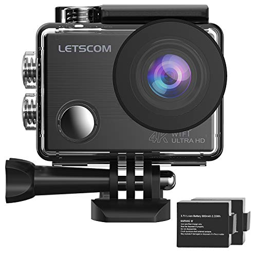 LETSCOM 4k WiFi Sports Action Camera 16MP HD Underwater Waterproof DV Camcorder, 2
