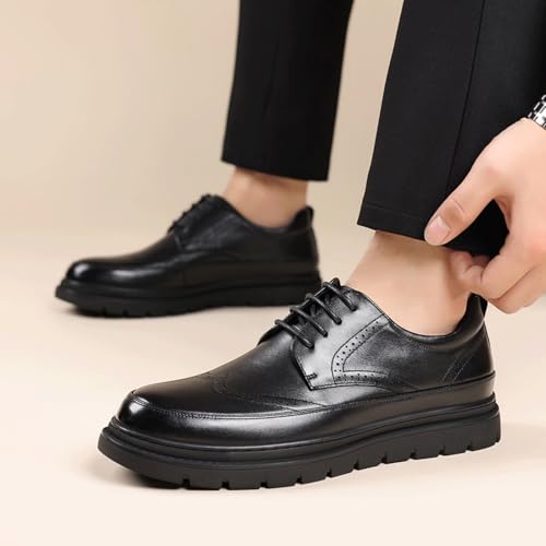 Mens Classic Dress Shoes for Men, Pointed Toe Lace-up Genuine Leather Comfort Dress Shoes for Wedding Office2