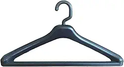 Cabide Anatômico Giratório 360° para Roupas Sociais e Ternos, Kit com 10 Unidades, Preto