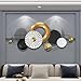 WALL Large Modern Abstract Metal Wall Art, Black and Gold Geometric Circles Wall Decoration, Contemporary Home Decor,59 × 24 in Wall Art for Living Room/Dinning Room/Bedroom/Entryway/Kitchen/Office