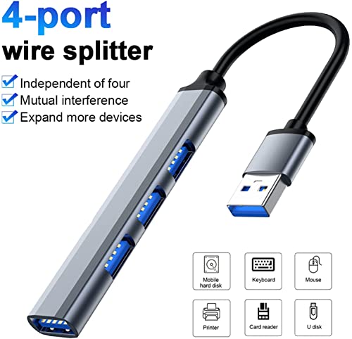 SPIN CART USB 3.0 4 Port Multi USB Hub, Slim High Speed Extension Splitter Box for Laptop Computer PC Pendrive Keyboard Mouse(1 Port USB3.0 & 3... - Image 3