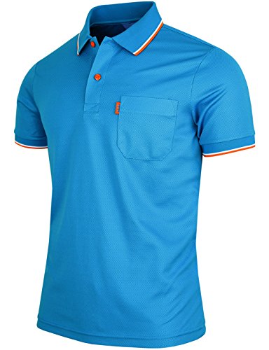 BCPOLO Polo para Hombre Manga Corta con Bolsillo en el Pecho Dri Fit Deportivo