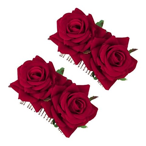 MaoXinTek Clips de Pelo de Flor Horquillas con Rosas Accesorios de Mujeres Cover