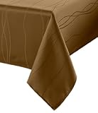 Benson Mills Gourmet Spillproof Fabric Tablecloth, Linen, 60-inch-by-102-inch