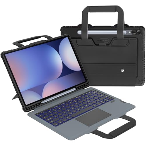 Nillkin Carry Go Keyboard Case for Samsung Galaxy Tab S10 Plus/S9 Plus 12.4' Tablet with Handle, Rugged Case with Detachable Backlit Keyboard for Tab S10+/S9+ 5G, Trackpad, Portrait/Landscape Mode