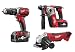 Produktbild Milwaukee M18 BPP3A-402B - Set aus Bohrmaschine 18V + Dübelbohrer + Winkelschleifer