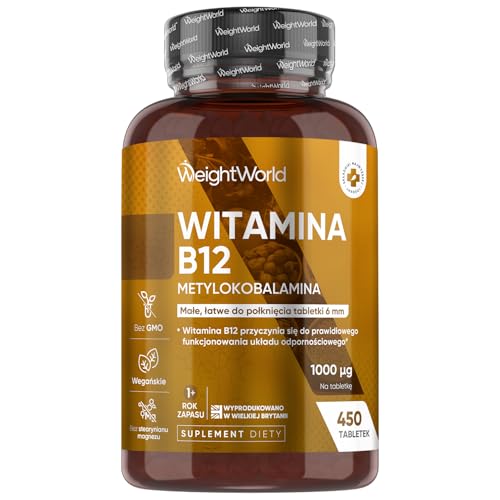 Witamina B12 Wegańska 1000 mcg – 450 mikrotabletek metylokobalaminy B12, zapas na ponad 1 rok – bez GMO i bez laktozy