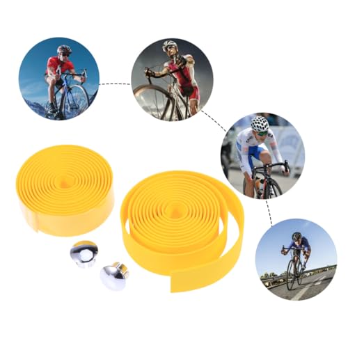 SAFIGLE ロードバイク用防滑ハンドルテープ 軽量薄型コルク素材 衝撃吸収耐摩耗 自転車用滑り止めバーテープ エンドプラグ付きイ ー