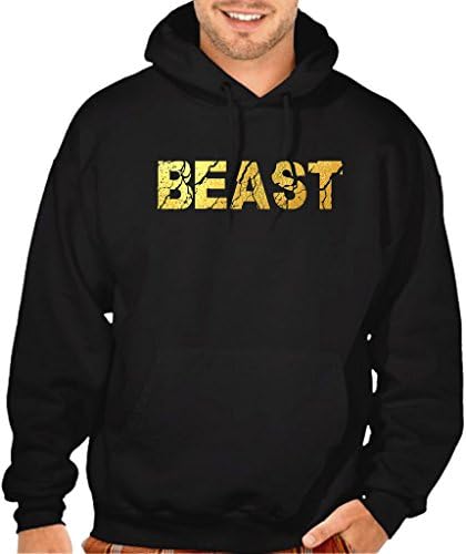 Interstate ApparelMen's Gold Foil Cracked Beast Black Pullover Hoodie Sweater Black