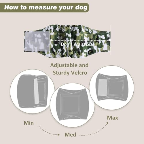 Hisprout männliche Hundewindeln Wiederverwendbare waschbare haltbare saugfähige Stoff-Hündchen-Windel-Hosen(DDMM01)