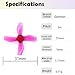 HOPLEX Gemfan 31mm Props 1220 4-Blade PC Propeller with 0.8mm Shaft Micro Whoop Drone Props for 0703-1103 Brushless Motor 24pcs 12CW 12CCW