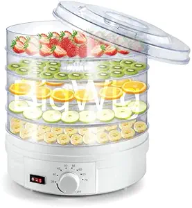 BigWig Food Dehydrator Machine Dehydrate Beef Jerky Meat Mushrooms Fruits & Vegetables Great For At High-Heat Circulation Home Use for Kitchen Dehydration Food Dryer Machine with 5 Stackable Trays