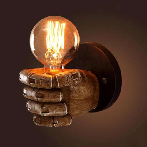Image of Aomesinc Vintage Wall Sconce Industrial Hand Shaped Wall Light Fixture Edison Lamp Fixture Indoor for Bedroom Kitchen Restaurant Farmhouse(Right)