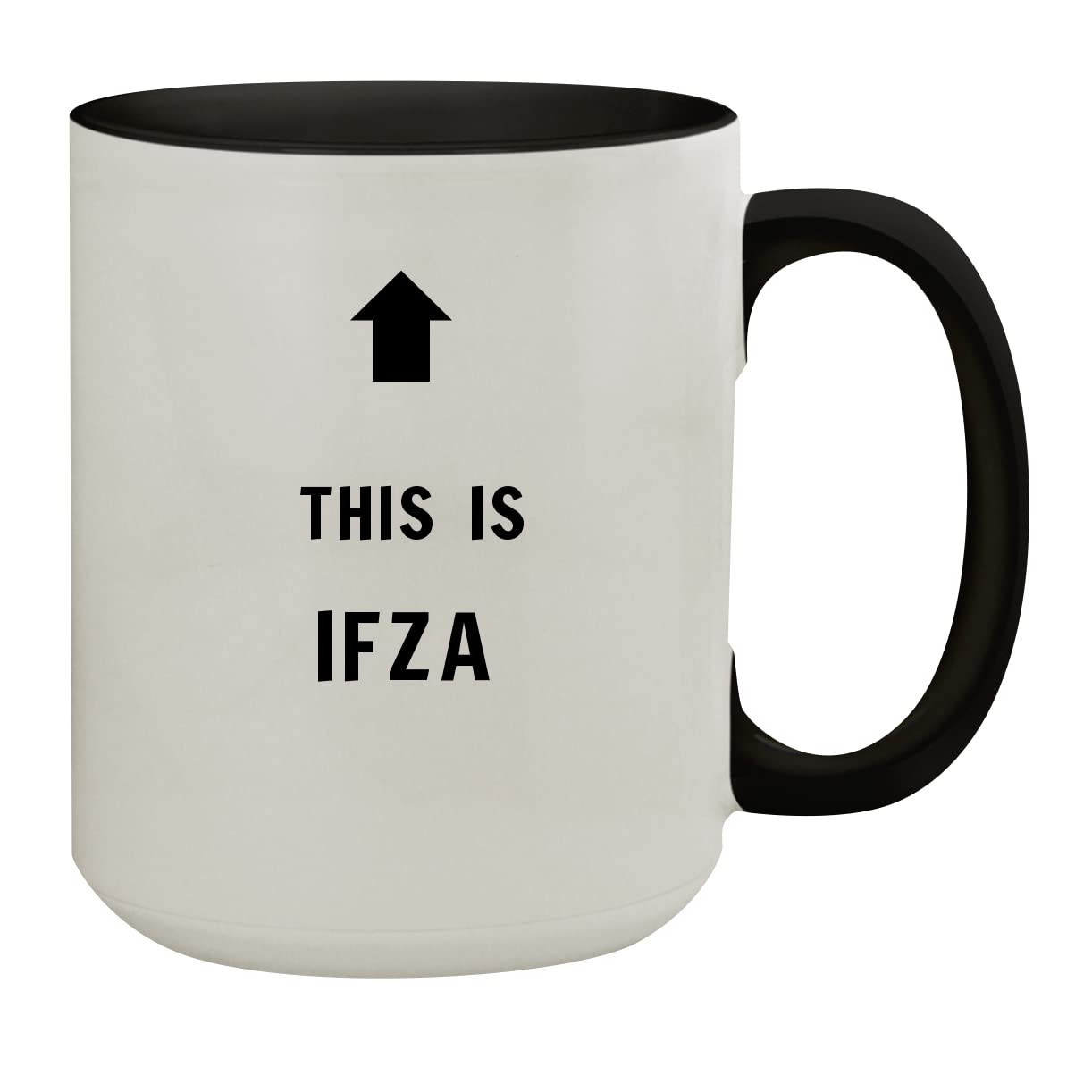 Molandra Products This Is Ifza - 15oz Colored Inner & Handle Ceramic Coffee Mug, Black
