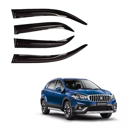 Image of Premium Non-Breakable Car Window Door Visor /Rain Guard /Wind Deflector Compatible for (Maruti Scross)