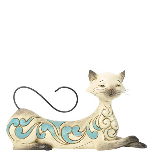 Enesco Jim Shore Heartwood Creek Lying Siamese Cat Figurine, 4.25-Inch