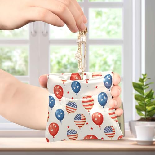 Coin Purse for Women American Flag Balloons Coin Pouch Change Holder PU Leather Mini Wallet Portable Coin Bag Money Pocket4