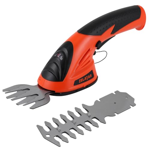 Cordless Grass Shear, 7.2V Electric Grass Trimmer & Hedge Trimmer w...