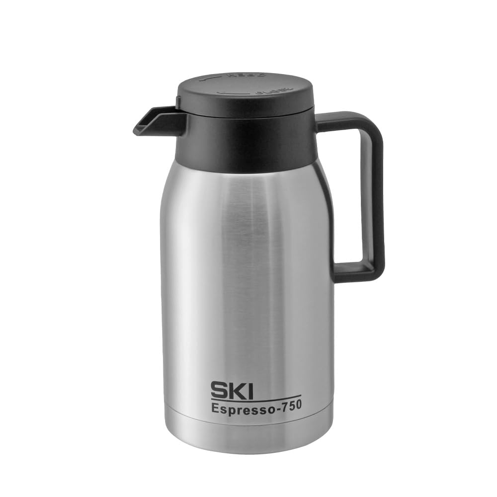 SKI Espresso Vacuum Insulated Stainless Steel Thermos Flask for Tea, Coffee, Any HOT Beverages-750ML
