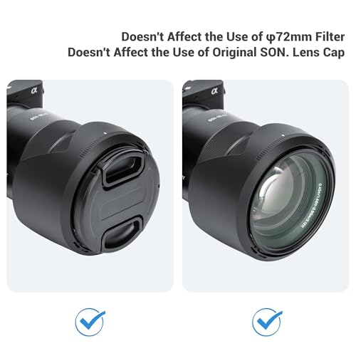 Image of JJC ALC-SH128 Bayonet Lens Hood Shade for Sony E PZ 18-105mm F4 G OSS Lens | Reversible Design, ALCSH128 Lens Hood for Sony SELP18105G Lens, Allow to Attach 72mm Filter & Lens Cap, No Vignetting