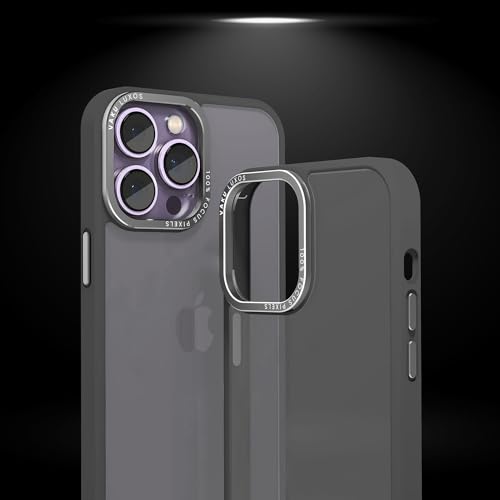 Image of Vaku Luxos Trans Armor for iPhone 14 Pro Case Cover, 6 Feet Drop, Metal Ring Camera Protection, Shockproof, Scratch Resistant, Slim, Compatible with iPhone 14 Pro Back Cover - Grey