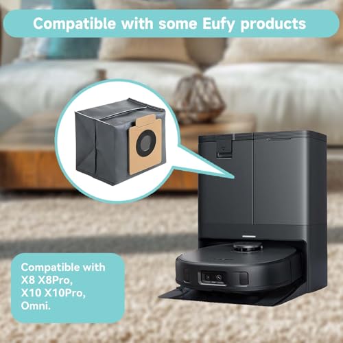 Image of WAIKAS 6 Pack Dust Bags for Eufy X10 Pro Omni, X8 Pro Robot Vacuum Cleaner - Large Capacity Replacement Accessories