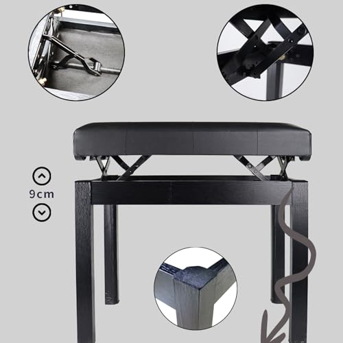 Tabouret de piano avec bibliothèque pour salon et studio - 6