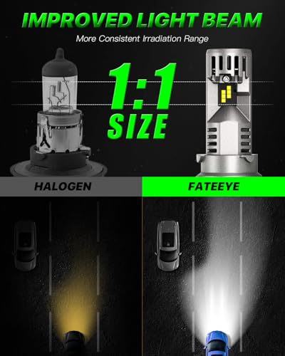 Image of 9007 Fog Light Bulbs - 60000LM 6500K LED Light Bulb with Turbo Cooling Fan, 1:1 Size, Super Brightness, Non-Polarity, Plug and Play, Pack of 2