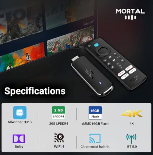 Image of FORIDA Fire TV Stick 2GB RAM 16GB ROM, 10K Ultra HD Streaming Device, Quad Core Cortex-A53, Dual Band WiFi (2.4G /5.8G), Bluetooth, Voice Remote (3rd Gen), Dolby Vision & Atmos Support, HDMI TV Dongle