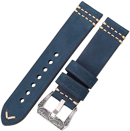 Bracelet de montre fait main en cuir de vachette rétro pour styles élégants 20mm 22mm 24mm