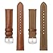 BISONSTRAP Retro Leather Watch Straps for Men, Oil Waxed Calfskin Replacement Band, Quick Release, 18mm, Toffee Brown (Silver Buckle)