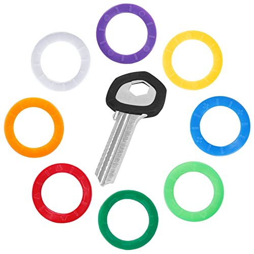 Uniclife 36PCS Key Caps Cubiertas Etiquetas, Anillos de Codificación de Identificación de Llave de Plástico en 9 Colores Diferentes