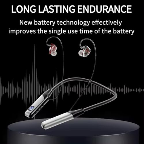 Image of iFAST IF-H6 Digital Display Bluetooth Wireless Neckband Earphone| HD Call Stereo Bass | Up to 40 Hours Music Playtime |Noise Cancellation, Voice Assistance, Dual Pairing, Plug-in Cards Mode [Black]