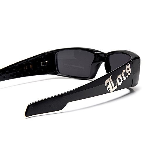 Gangsta Shades LOCS Hardcore Square Inset Dark Lens Sunglasses (Glossy Black/Dark)2