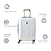 DELSEY PARIS Christine Expandable Luggage, Fashionable and Unique, Glossy Exterior with 360 Spinner Wheels, Lockable Telescoping Handle, Men and Women, White with Blue Trim, Medium Check-In 24-Inch