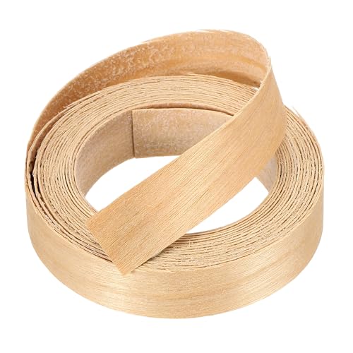 uxcell 19/32" x 10 ft Wood Edge Banding Pre-Glued Iron On Strip, Birch