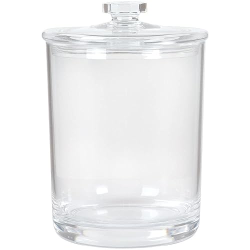 ForPro Professional Collection Acrylic Apothecary Jar with Lid, 60 Oz Storage Container for Bathroom, Kitchen and Office, 7.75" x 5"