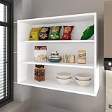 ITWAZ White Shelf Cabinet for Wall: 3 Open Shelves, 30' H X 12' D, Practical Storage in, White: 36' W Space-Saving Kitchen