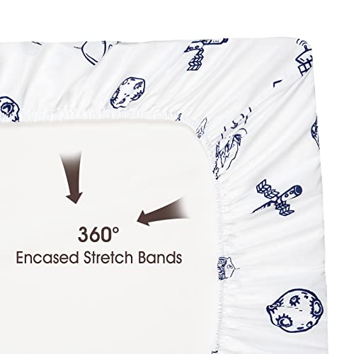Image of PHF Soft Bassinet Sheet Set, 2 Pack Silky Comfy Breathable Cradle Sheets for Baby Boys Girls, Univeral Fit for Most Cradle and Bassinet Mattress, Space