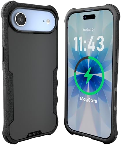 Image of Smartish iPhone Air MagSafe Case - Gripzilla Protective Magnetic Case for Men [Rugged + Tough] Military Grade Heavy Duty Grip Armor - Drop Tested for iPhone Air - Black Tie Affair