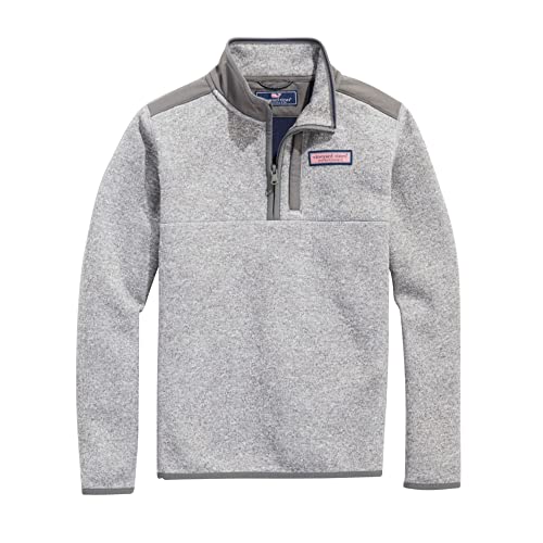 Vineyard Vines Boys Mountain Sweater Fleece Quarter-Zip, Grey Heather, 2T #TOP15
