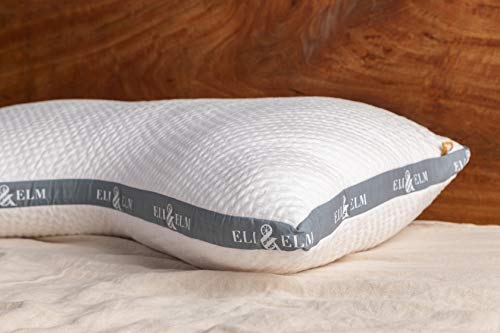 Eli & Elm | Best Ergonomic Side Sleeper Pillow for Neck Pain. Supportive Cooling Latex Fill with Luxury Breathable Cover. U-Shape Contoured Design. Queen Size Bed Pillow - 17" X 29"