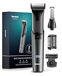 Kensen Body Hair Trimmer Men, 2-in-1 Body Shaver & Pube Trimmer, Manscap Intimate Ball Razor Wet Dry, 100 Min Runtime, Attachment Combs 1-10 mm, Type-C