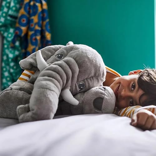 Image of Ryttir 24 Inch Fuzzy Large Elephant Stuffed Animal, Soft Stuffed Elephants Plush Toy, Funny Elephant Gifts for Women