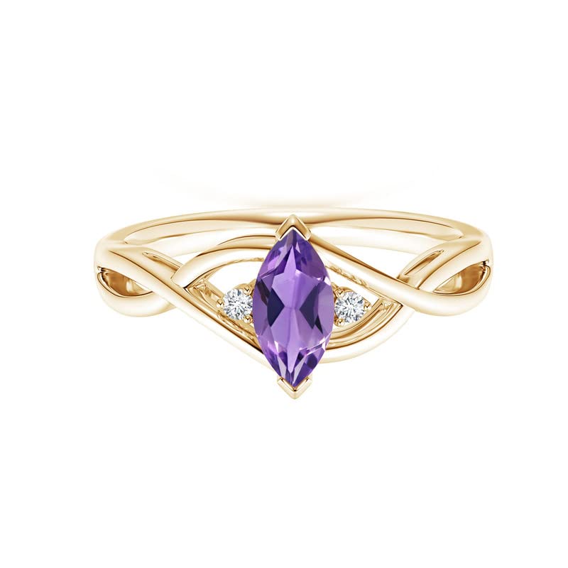 Marquise Cut Amethyst 0.35 Ctw Gemstone Birthstone 925 Sterling Silver Women Love Engagement Ring Jewelry GIFT FOR HER